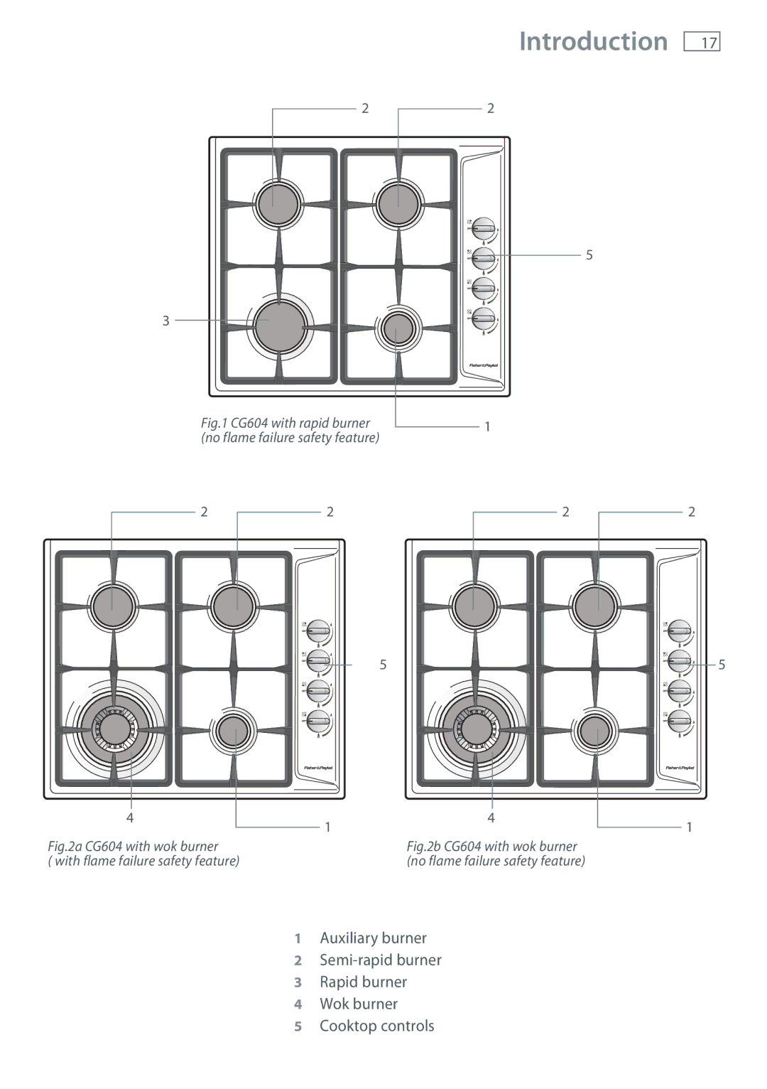 Fisher & Paykel installation instructions CG604 with wok burner 