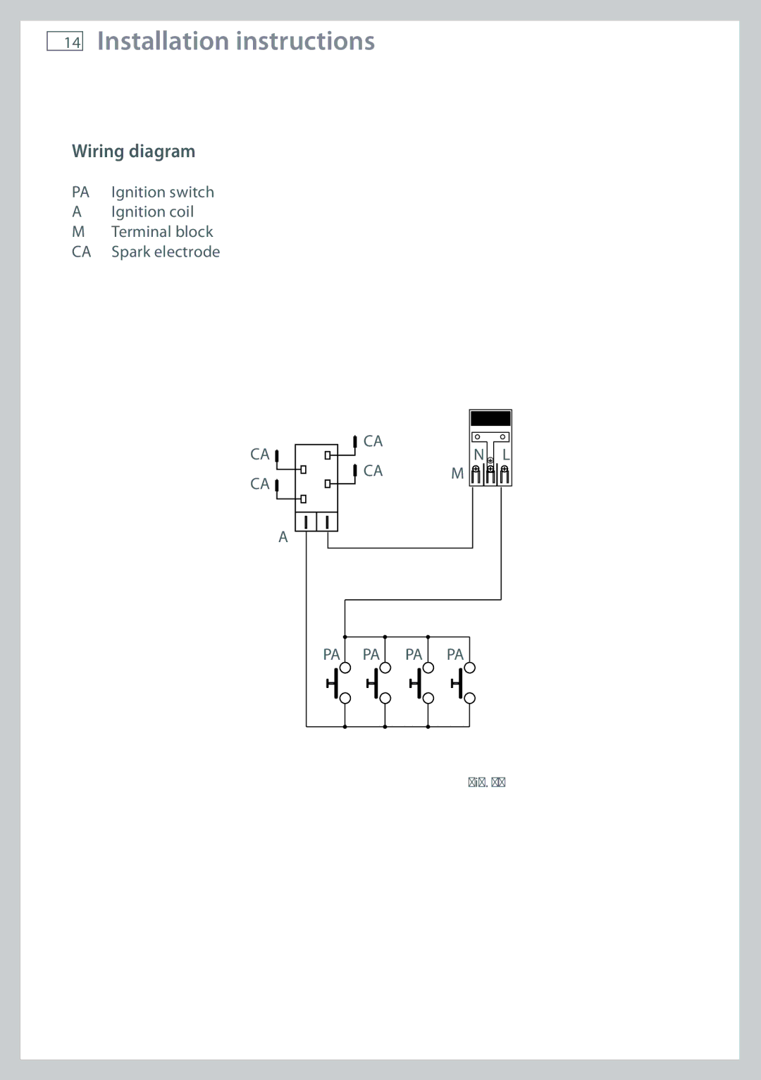 Fisher & Paykel CG604 installation instructions Wiring diagram 