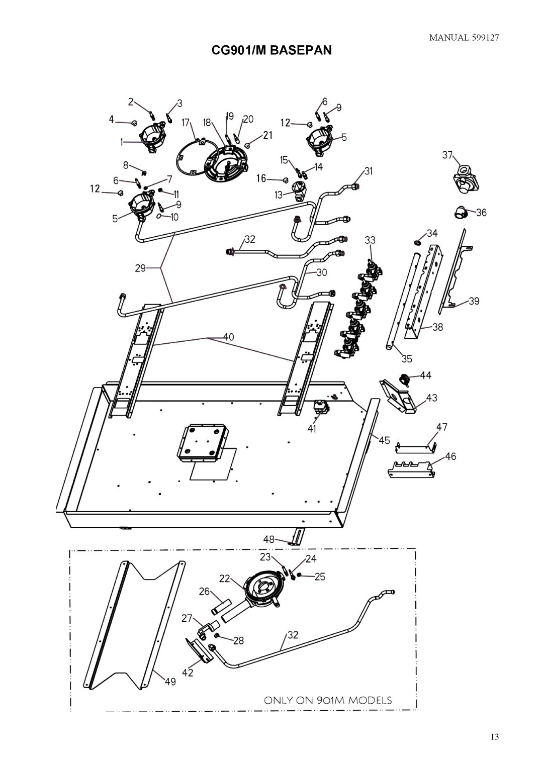 Fisher & Paykel 599127, CG901M manual CG901/M Basepan 