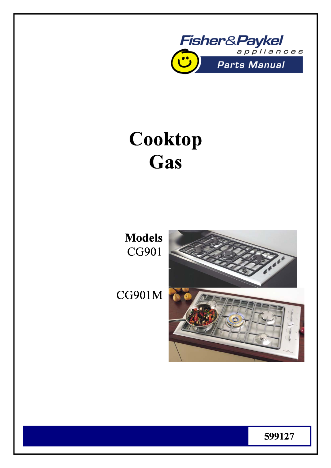 Fisher & Paykel 599127 manual Cooktop Gas, Models, CG901 CG901M 