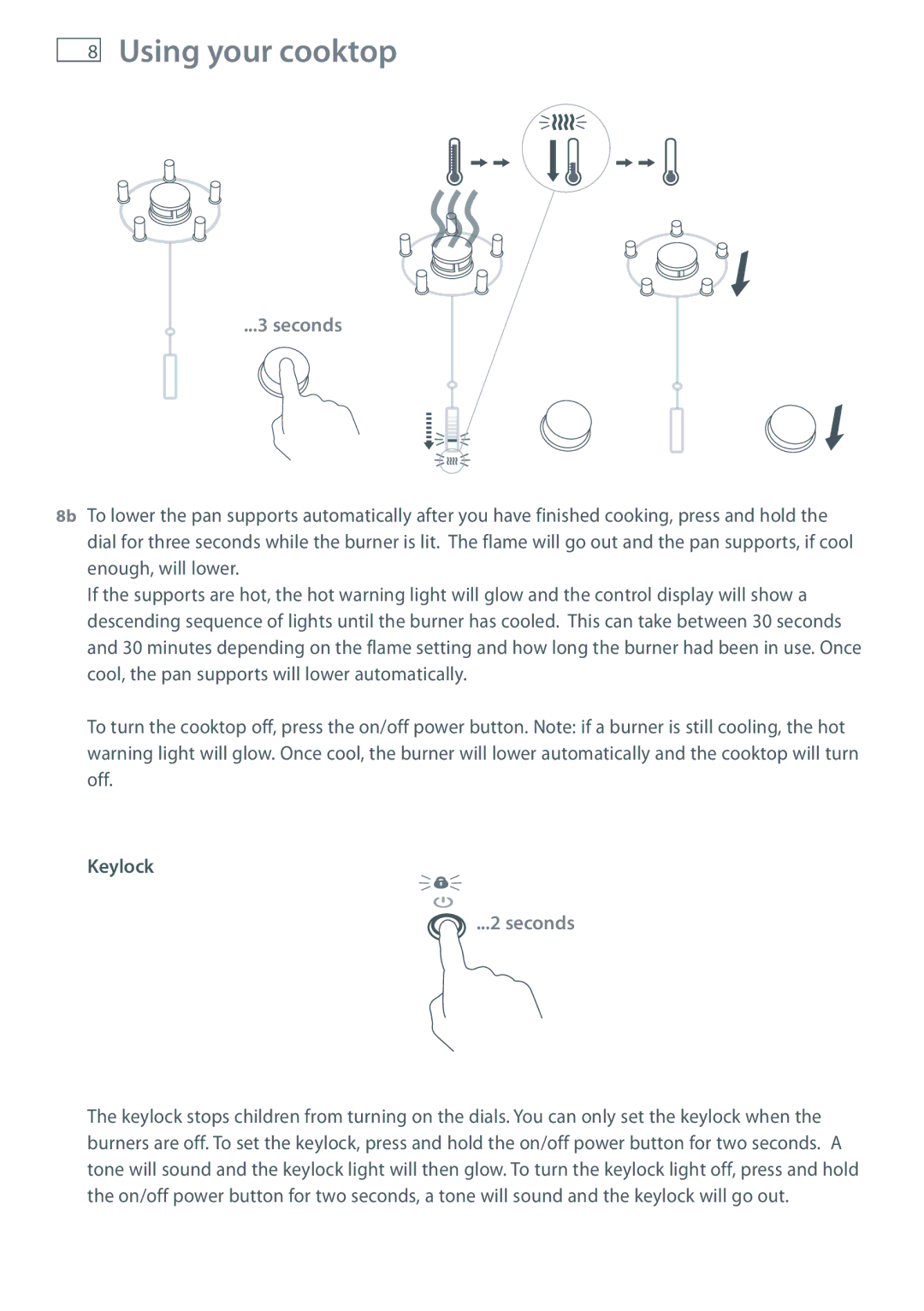 Fisher & Paykel CG903MLD manual Seconds, Keylock 