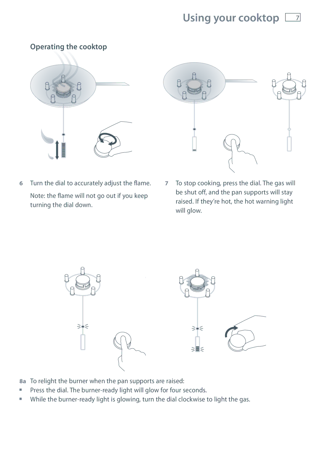 Fisher & Paykel CG903MLD manual Turn the dial to accurately adjust the flame 