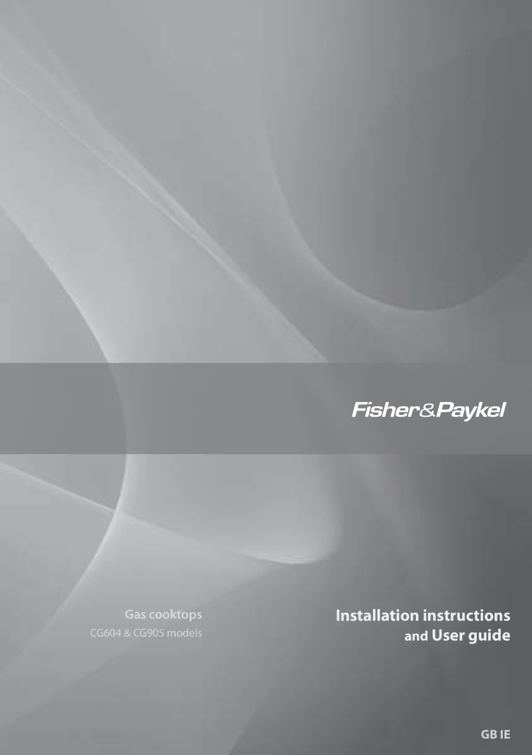 Fisher & Paykel CG905 installation instructions Installation instructions 