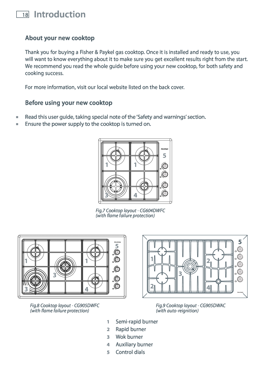 Fisher & Paykel CG905 installation instructions Introduction, About your new cooktop, Before using your new cooktop 