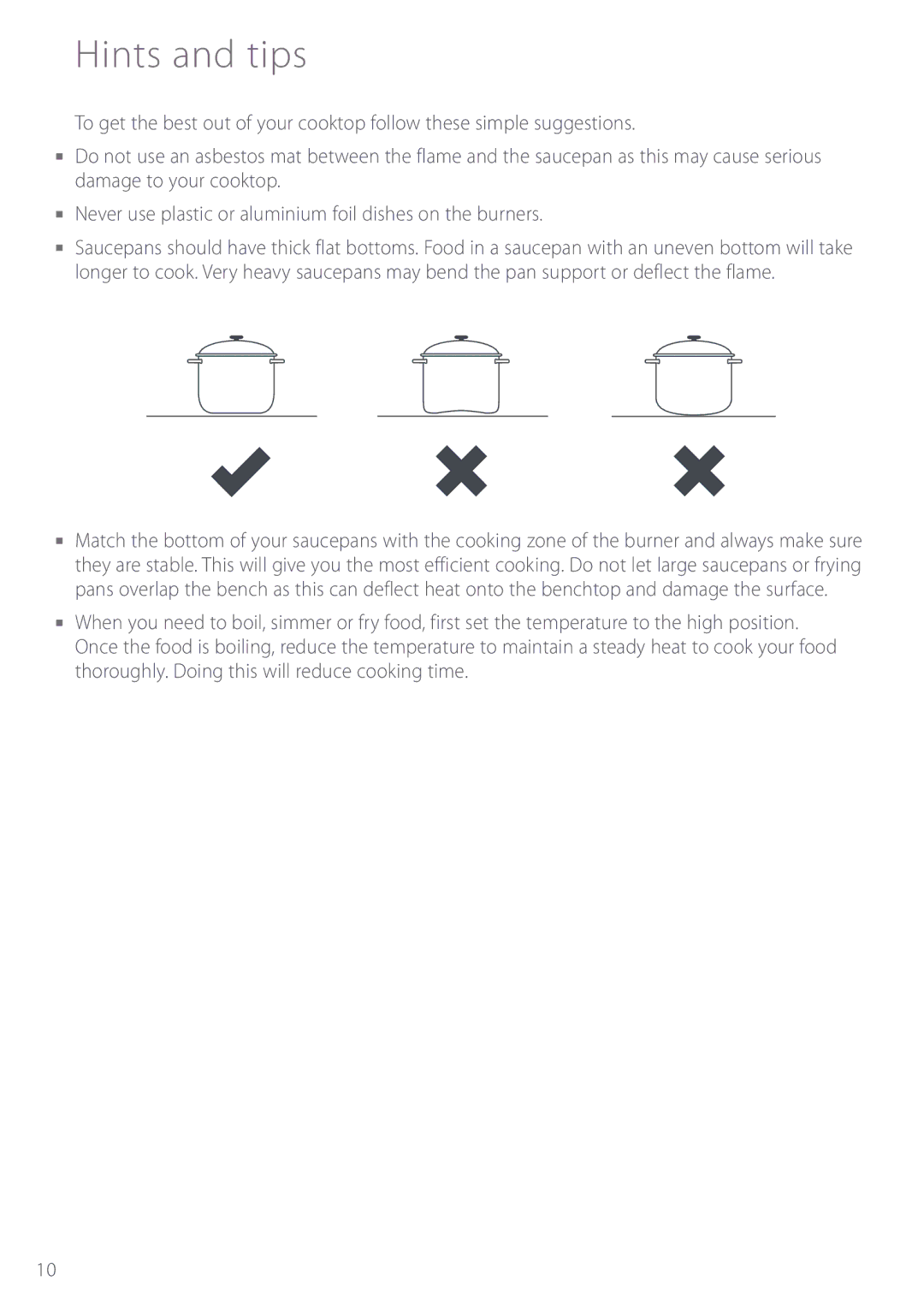 Fisher & Paykel CG913 manual Hints and tips 