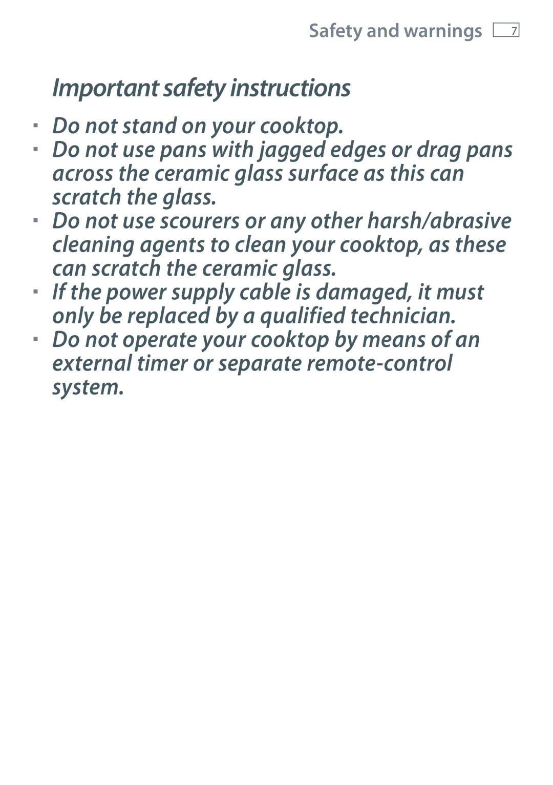 Fisher & Paykel CI302DTB, CI754DTB, CI603DTB, CI905DTB, CI604DTB manual Important safety instructions 