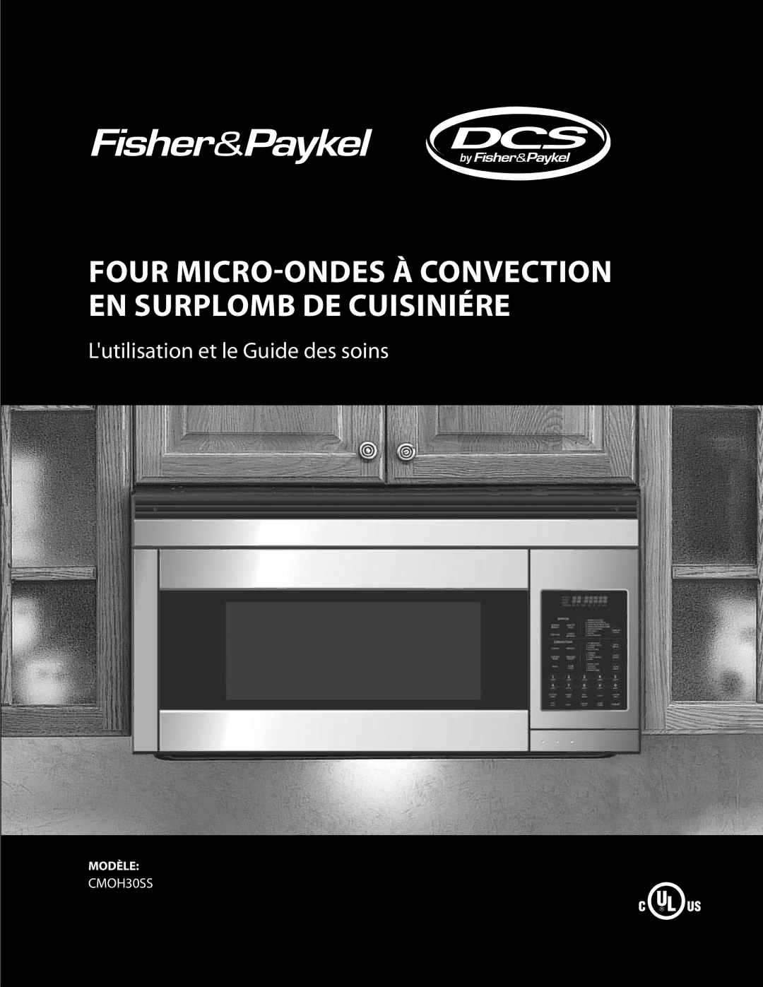 Fisher & Paykel CMOH30SS manual Four micro-ondes à convection en surplomb de cuisiniére 