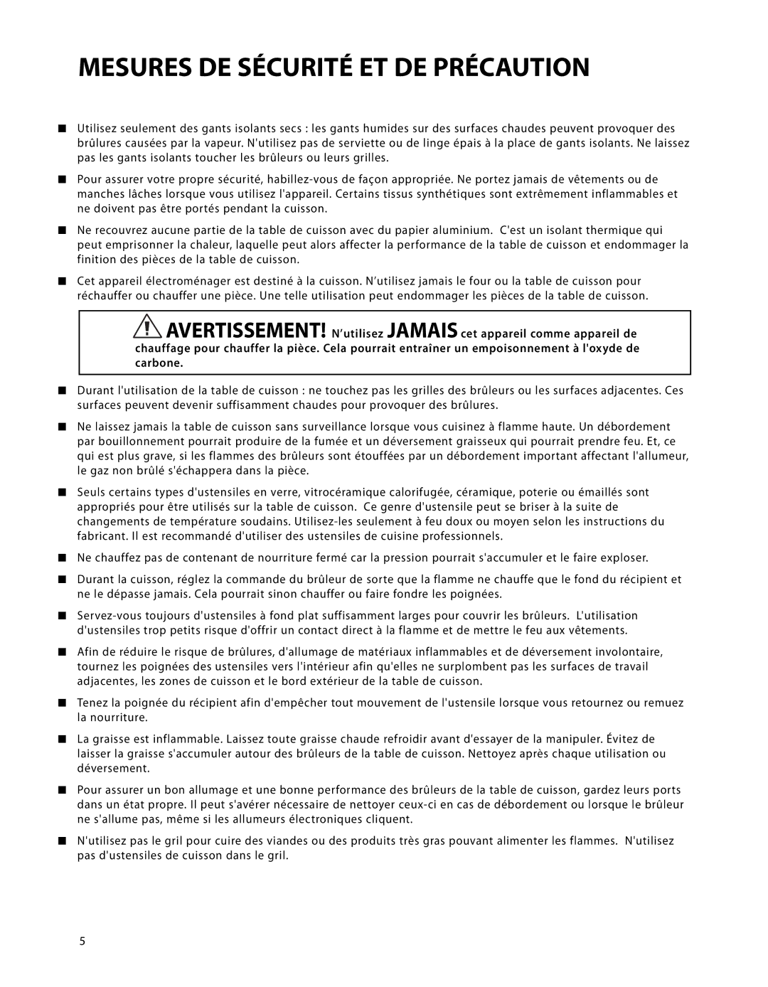 Fisher & Paykel CP-484GG, CP-486GD, CP-364GD, CP-485GD, CP-364GL, CP-486GL, CP-366 manual Mesures DE Sécurité ET DE Précaution 