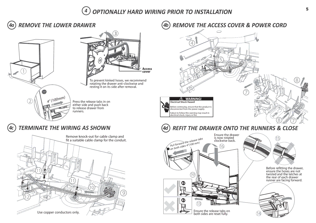 Fisher & Paykel DD24DCX7, DD24DI7, DD24DT 7, DD24DCB7, DD24DDFX7 Optionally Hard Wiring Prior to Installation, Runners 