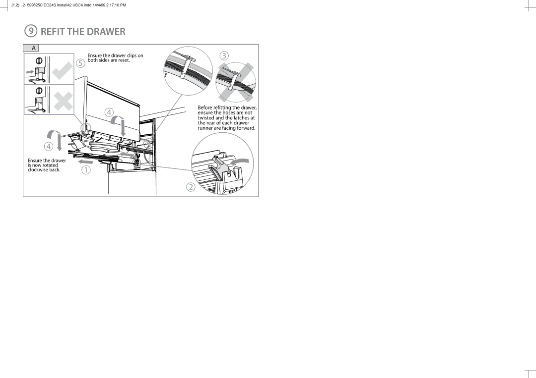 Fisher & Paykel DD24S manual Refit the Drawer 