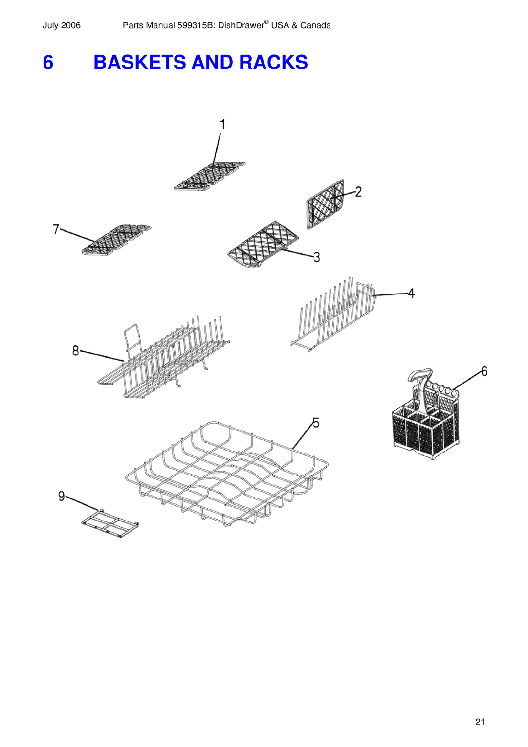 Fisher & Paykel DD603FC, DD603FD, DS603FC, DS603FD manual Baskets and Racks 