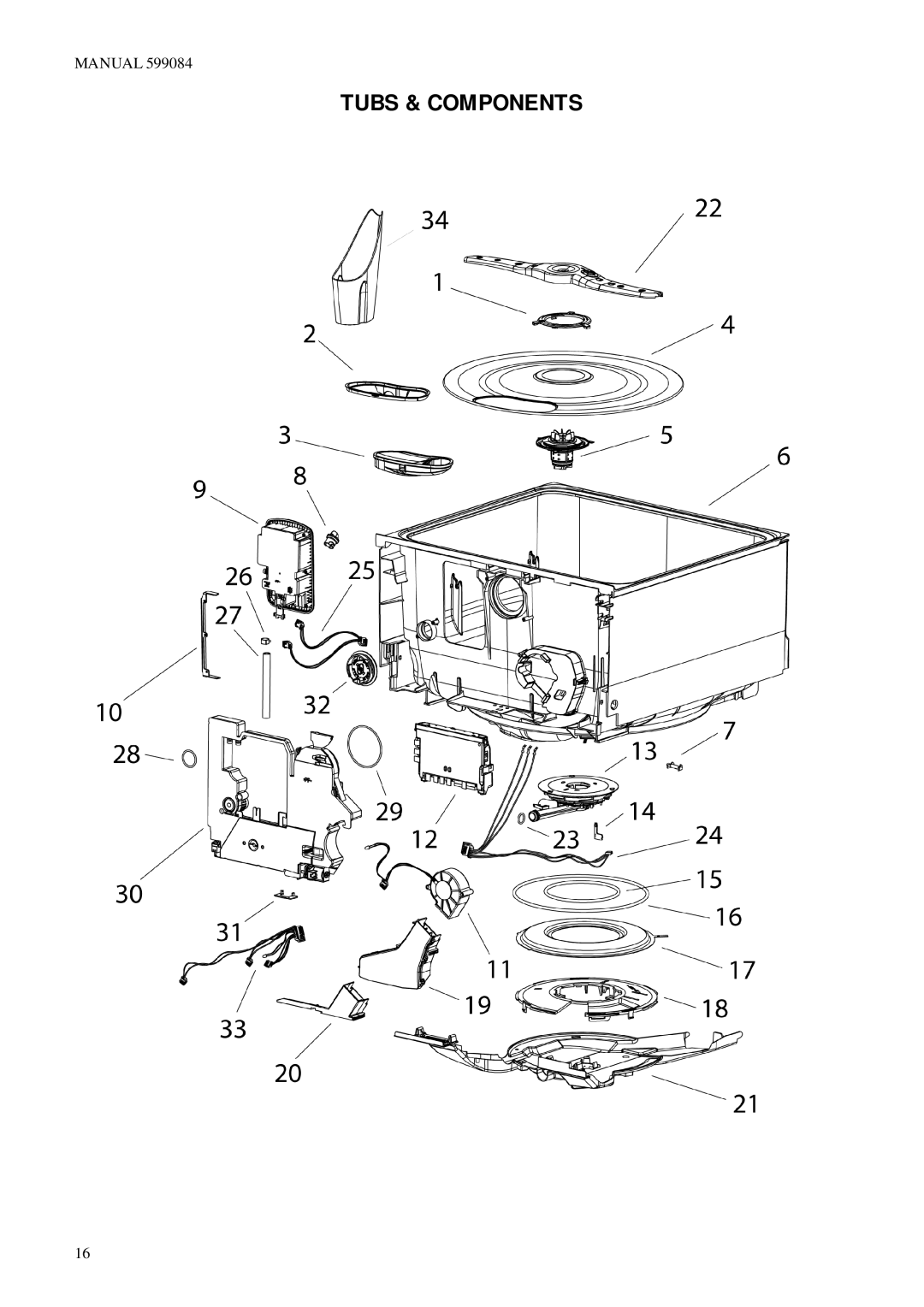 Fisher & Paykel DS603IH, DD603HM, DD603M, DD603IH, DS603M, DS603HM manual Tubs & Components 