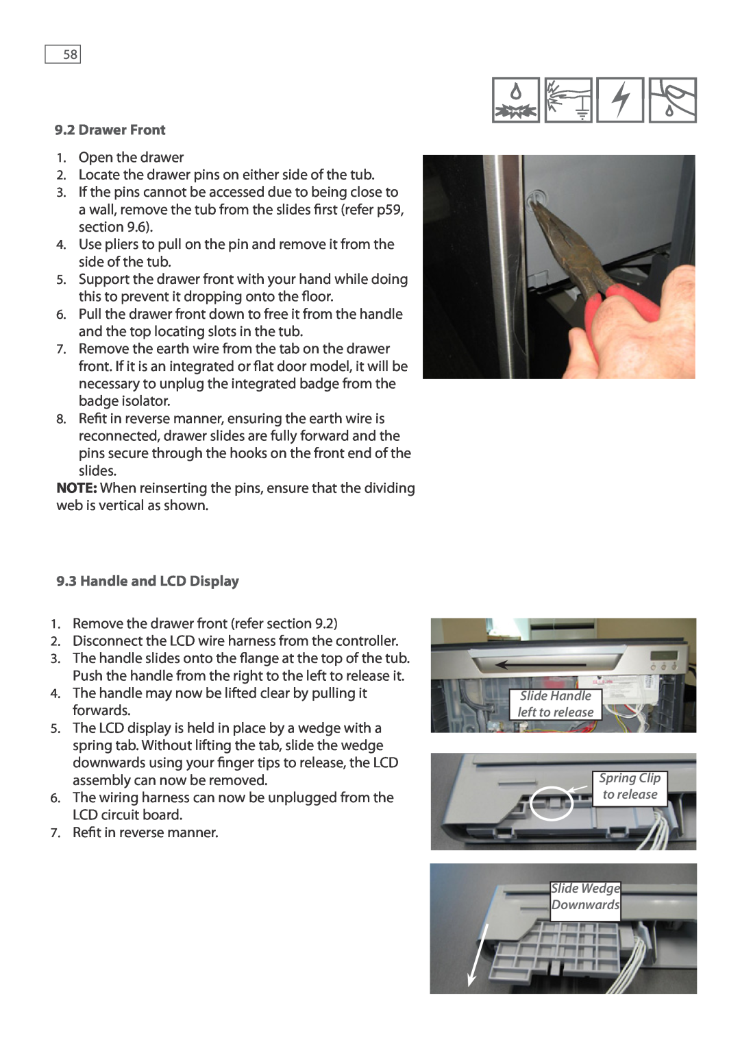 Fisher & Paykel DD607, DD247 service manual Open the drawer 
