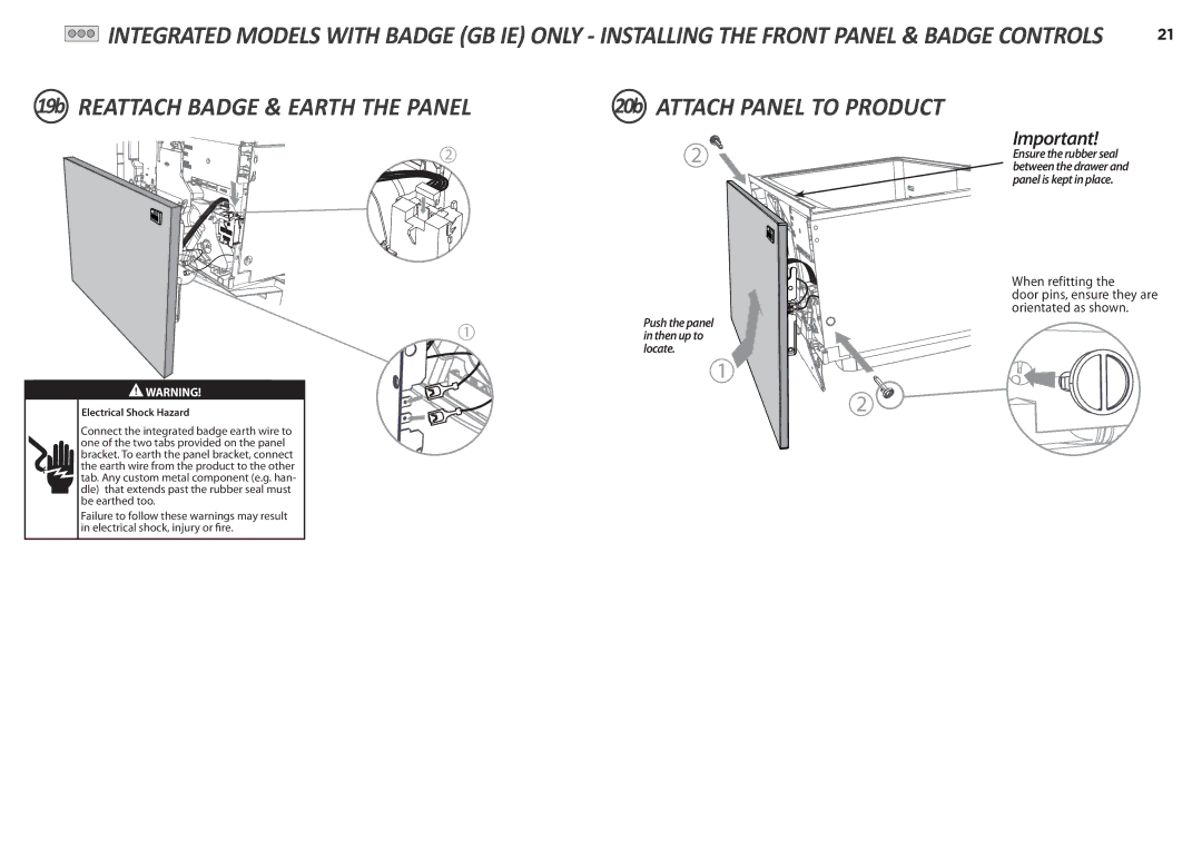 Fisher & Paykel DD90SDF(H)TX2, DD90SDFTM2 manual When refitting 