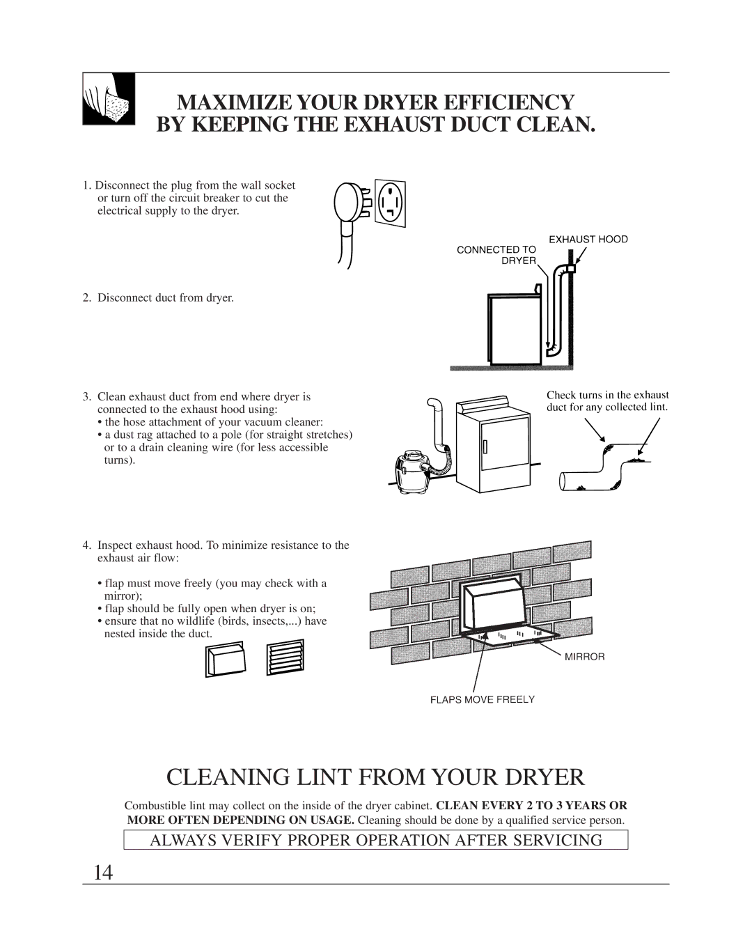 Fisher & Paykel DE08 installation instructions Cleaning Lint from Your Dryer 