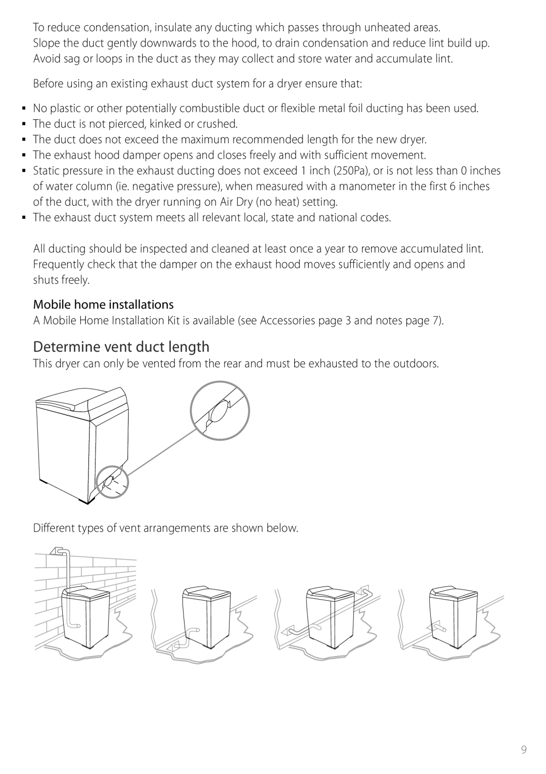 Fisher & Paykel DEGX1US installation instructions Determine vent duct length 