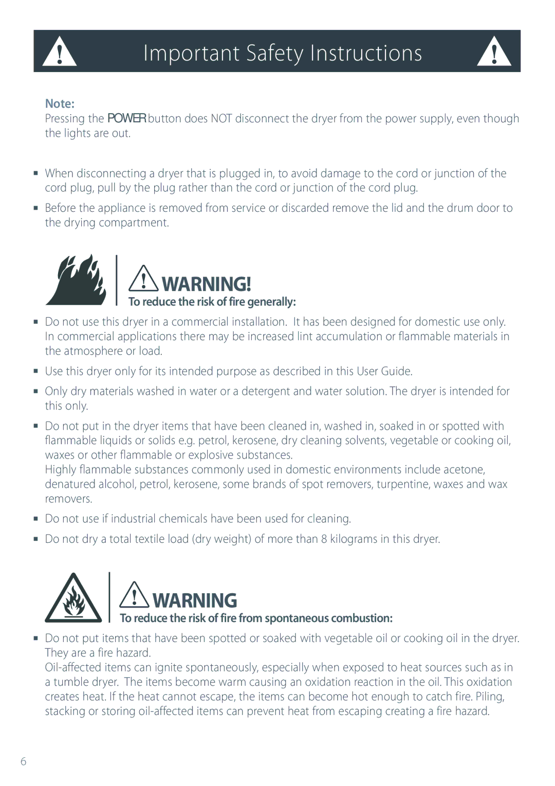 Fisher & Paykel DEIX1 installation instructions To reduce the risk of fire generally 