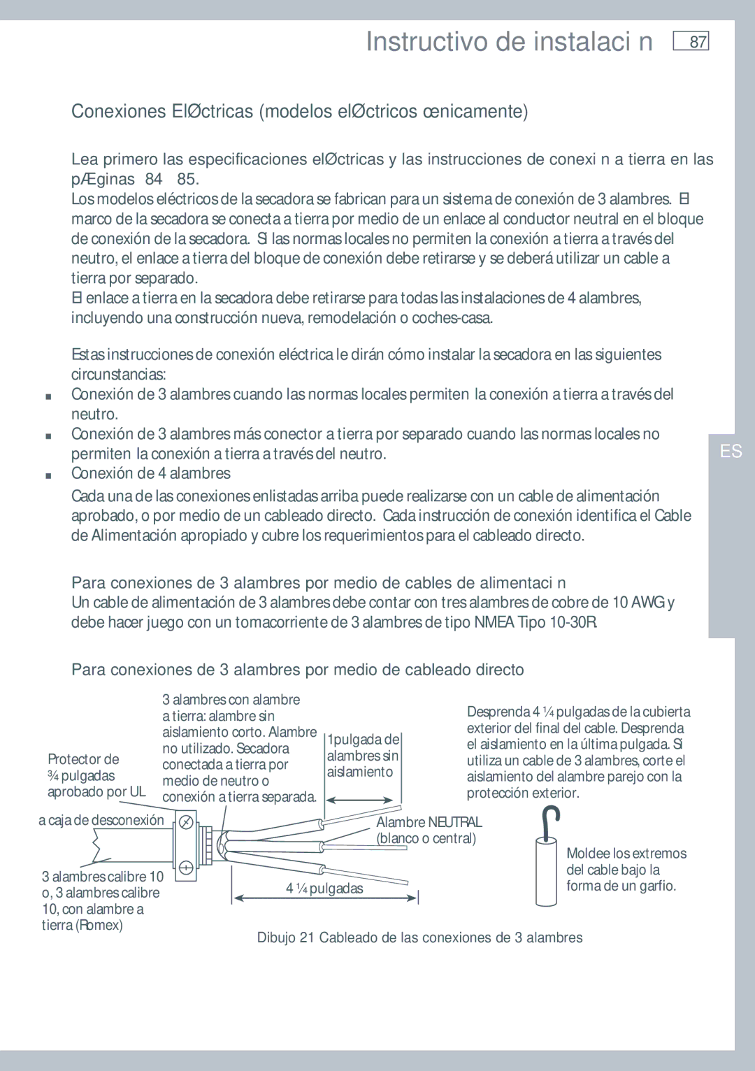 Fisher & Paykel DE62T27C, DG62T27C installation instructions Conexiones Eléctricas modelos eléctricos únicamente 