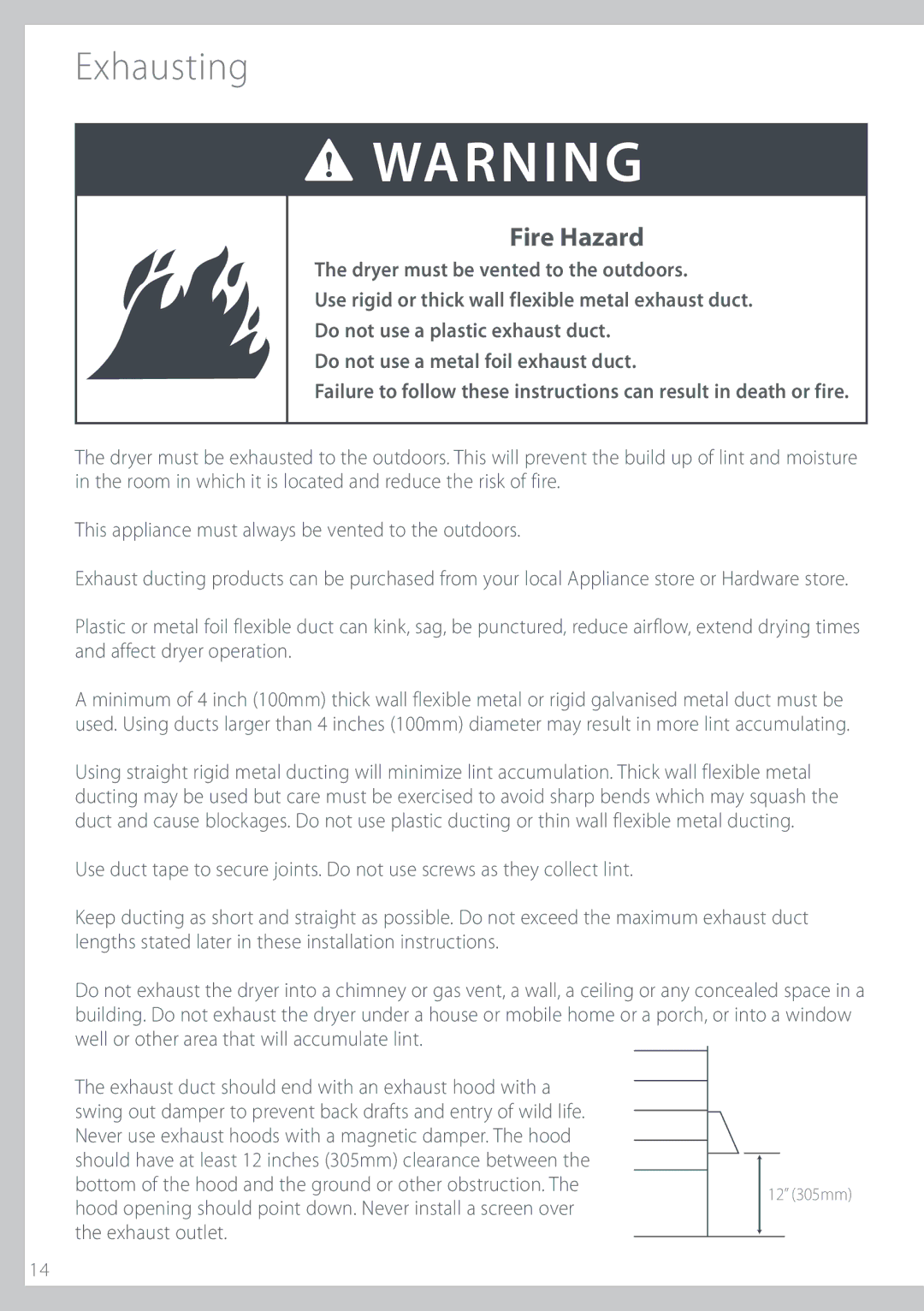 Fisher & Paykel DGGX2, DGGX1, DEGX2, DEGX1 installation instructions Yibvtujoh, 5IFESZFSNVTUCFWFOUFEUPUIFPVUEPPST 