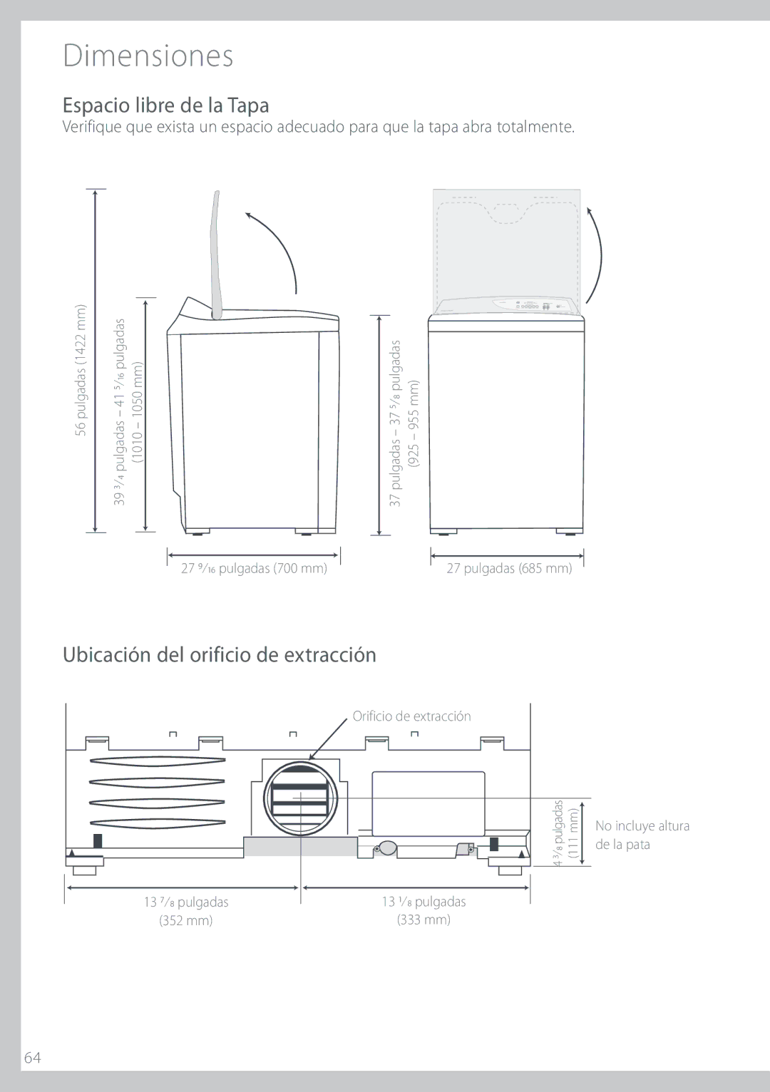 Fisher & Paykel DGGX1 Jnfotjpoft, TQBDJPMJCSFEFMB5BQB, 6CJDBDJØOEFMPSJGJDJPEFFYUSBDDJØO, 0SJGJDJPEFFYUSBDDJØO 