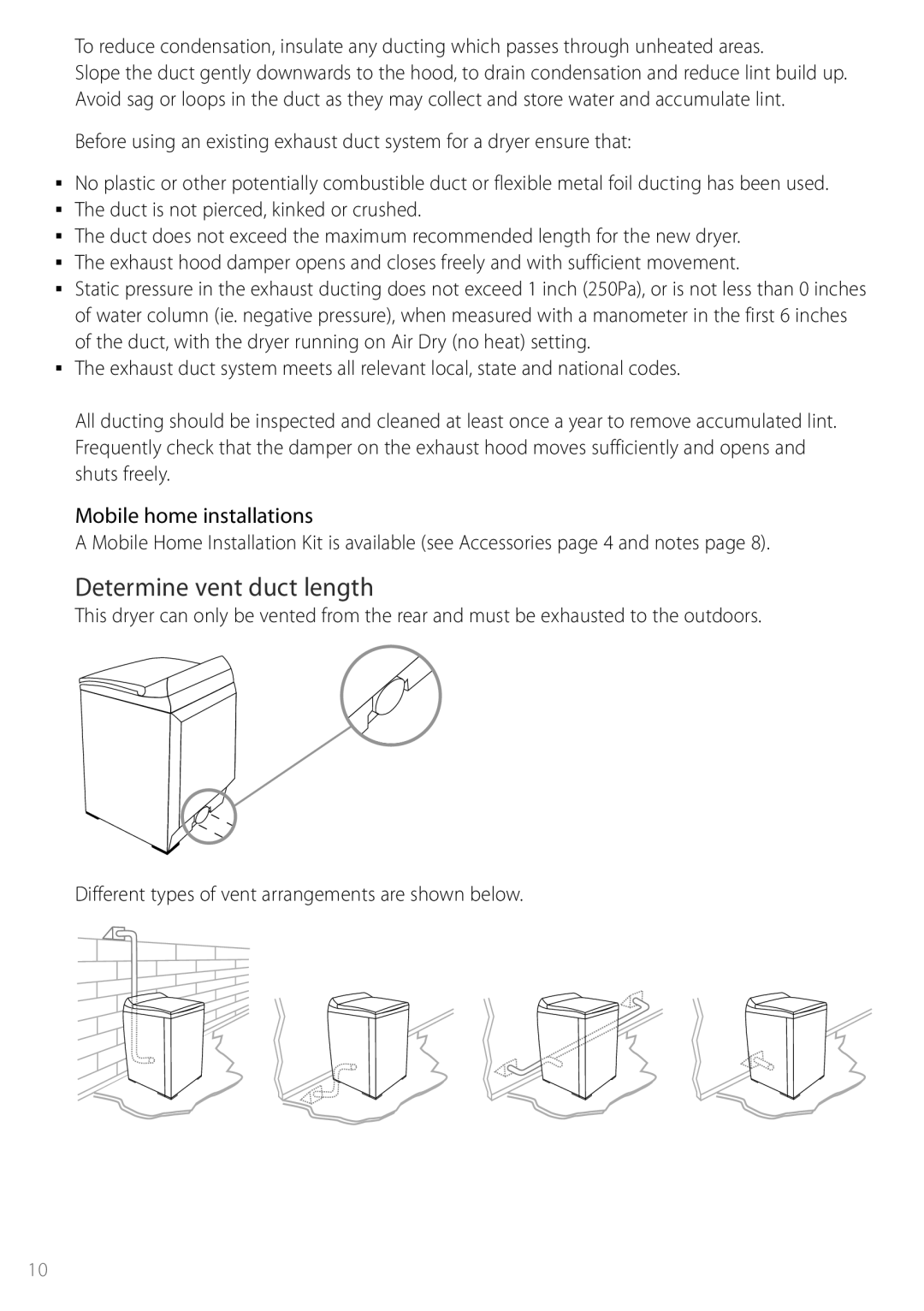 Fisher & Paykel DGGX1US installation instructions Determine vent duct length 