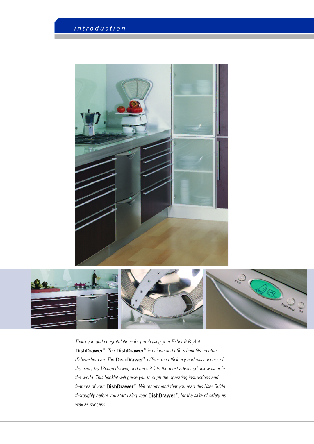 Fisher & Paykel DishDrawer manual T r o d u c t i o n 