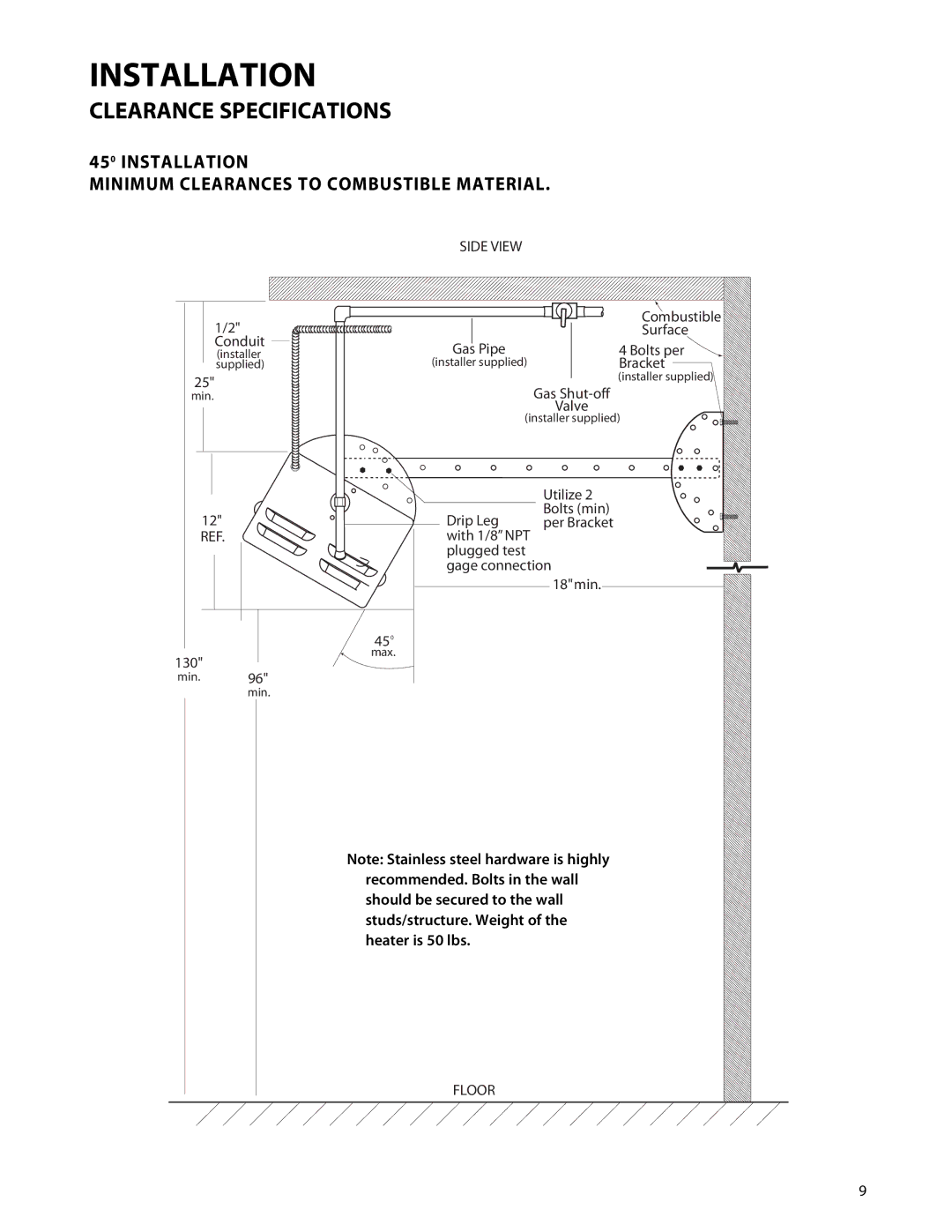 Fisher & Paykel DRH-48N manual Conduit Gas Pipe Bolts per 