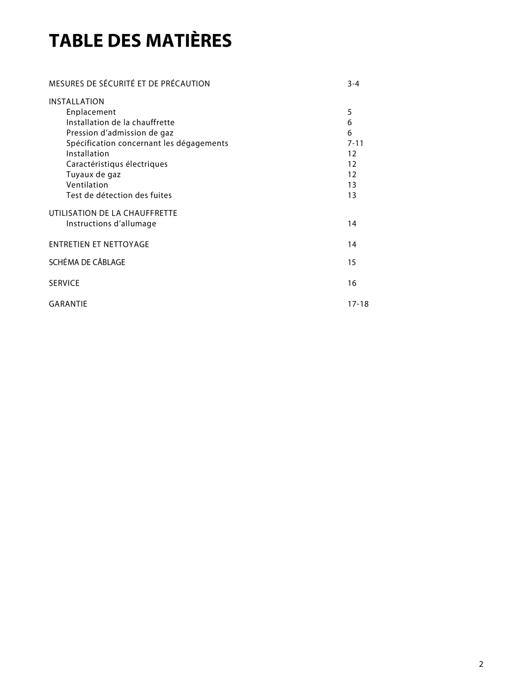 Fisher & Paykel DRH-48N manual Table DES Matières, Mesures DE Sécurité ET DE Précaution Installation 