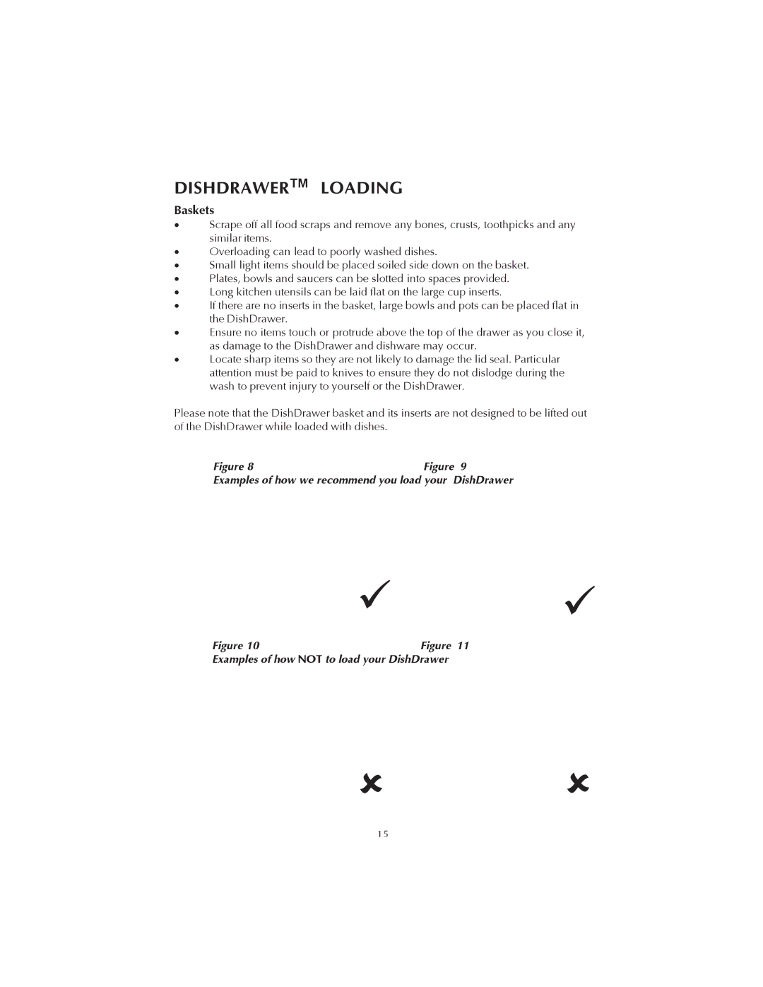 Fisher & Paykel DS602 manual Dishdrawertm Loading, Baskets 