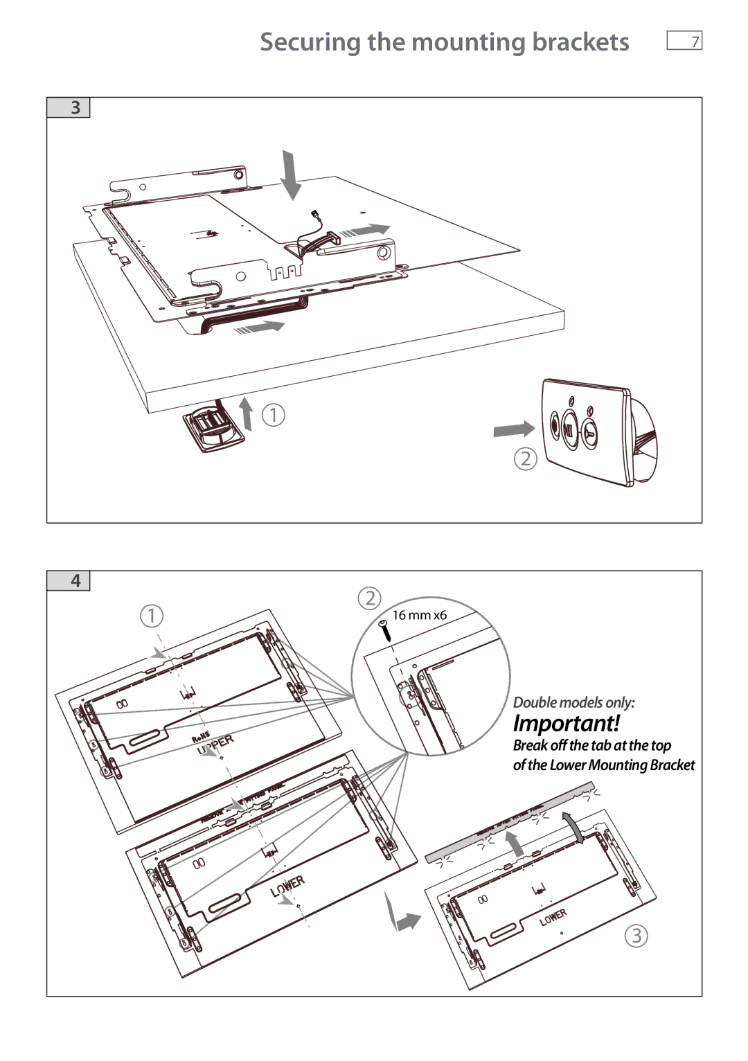 Fisher & Paykel DD605I, DS605I manual Securing the mounting brackets 