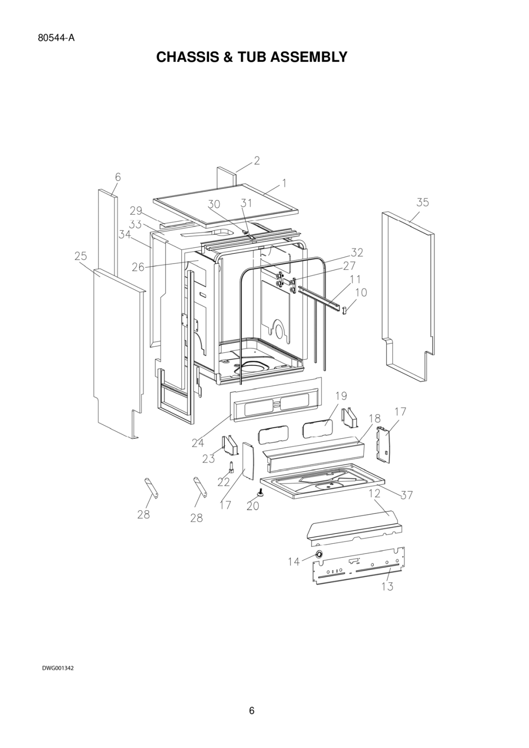 Fisher & Paykel DW60CDX2 FP NZ/AU manual Chassis & TUB Assembly 