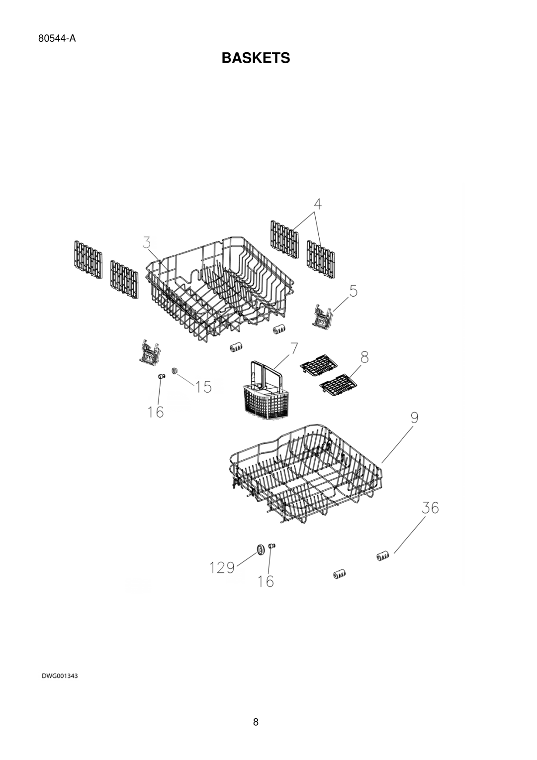 Fisher & Paykel DW60CDX2 FP NZ/AU manual Baskets 