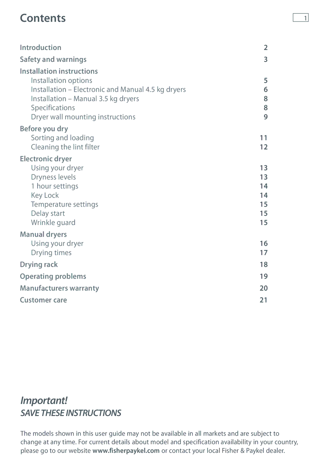 Fisher & Paykel ED56, AD39, AD55 installation instructions Contents 