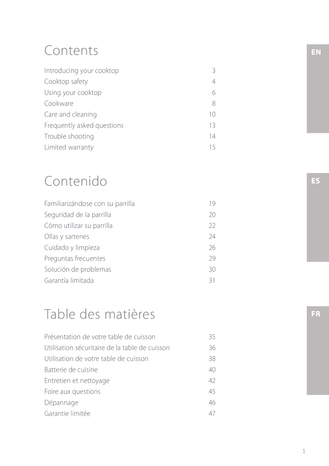 Fisher & Paykel GC913, GC912 manuel dutilisation Contents 