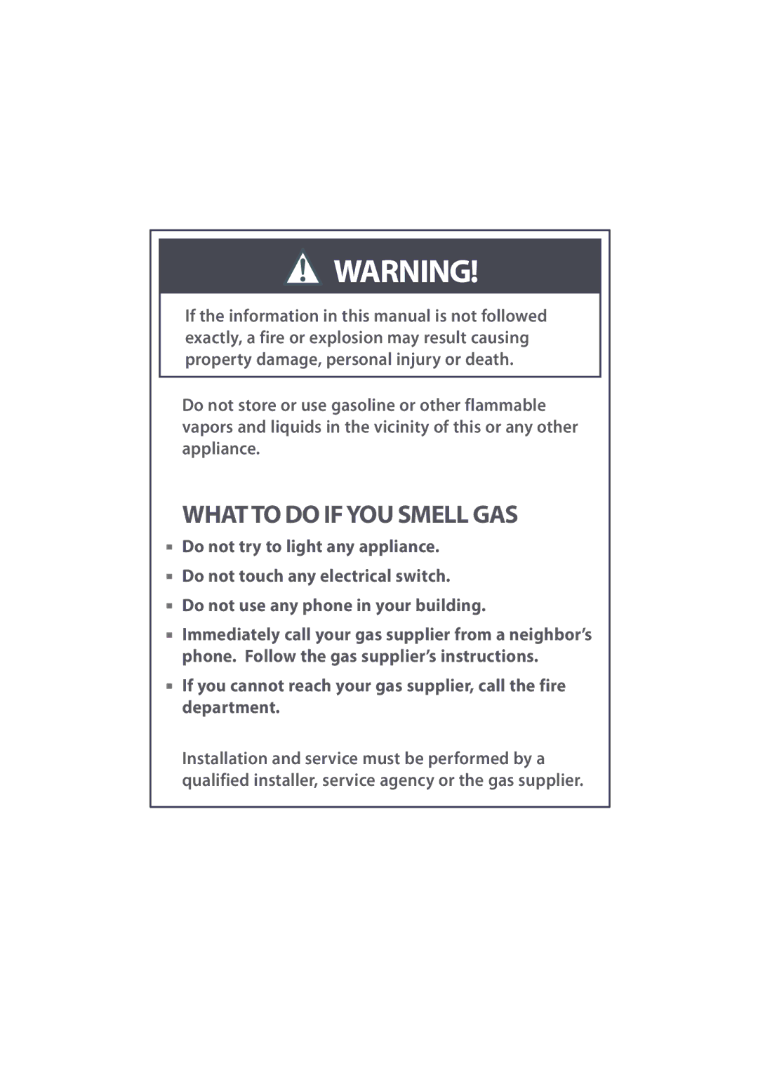 Fisher & Paykel GC912M, GC36 manuel dutilisation What to do if YOU Smell GAS 