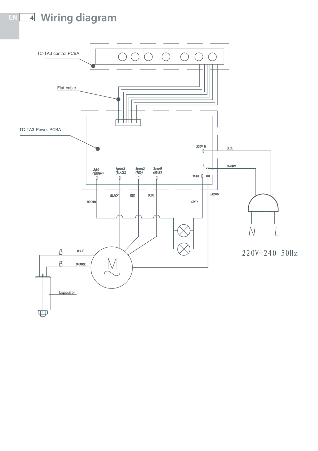 Fisher & Paykel HC120DCXB1, HC90DCXB1, HC60DCXB1 installation instructions Wiring diagram 