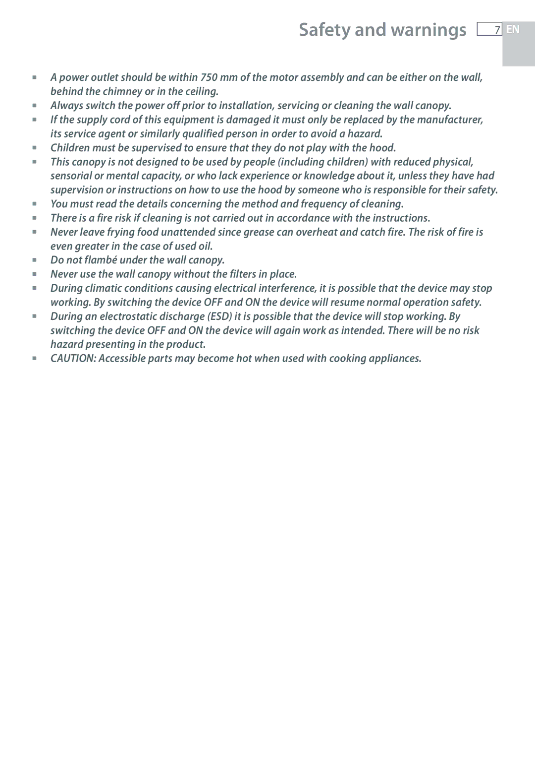 Fisher & Paykel HC120DCXB1, HC90DCXB1, HC60DCXB1 installation instructions Safety and warnings 