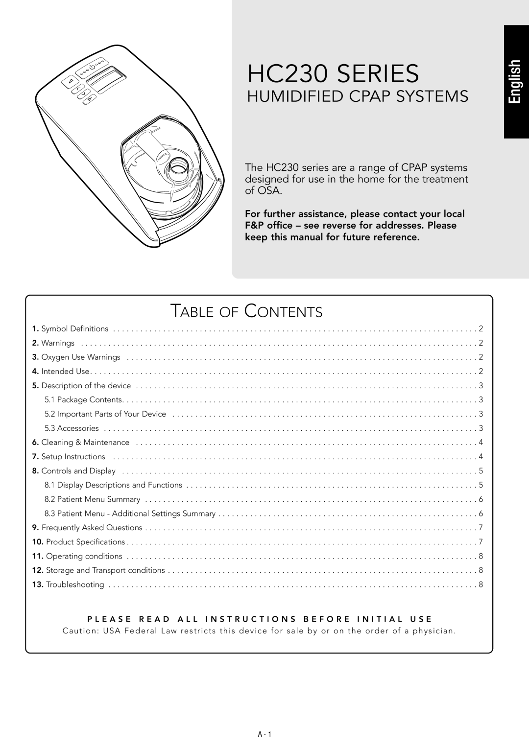 Fisher & Paykel manual HC230 Series 