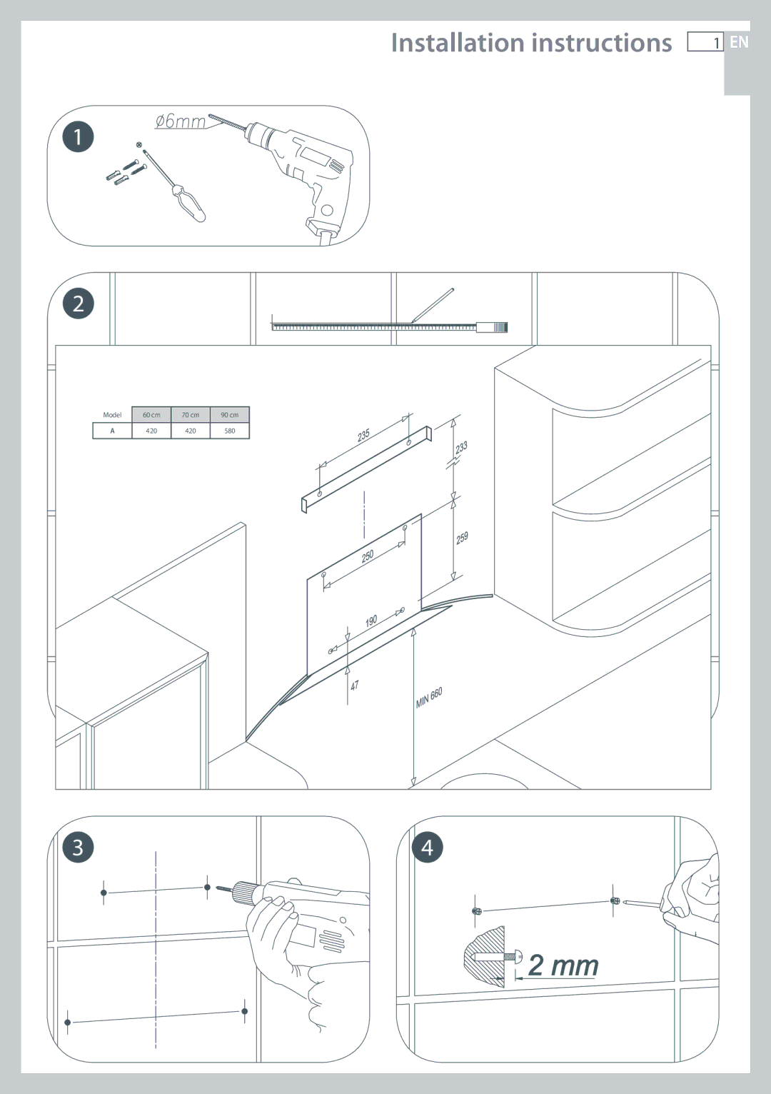 Fisher & Paykel HC60CGX1 installation instructions Installation instructions 