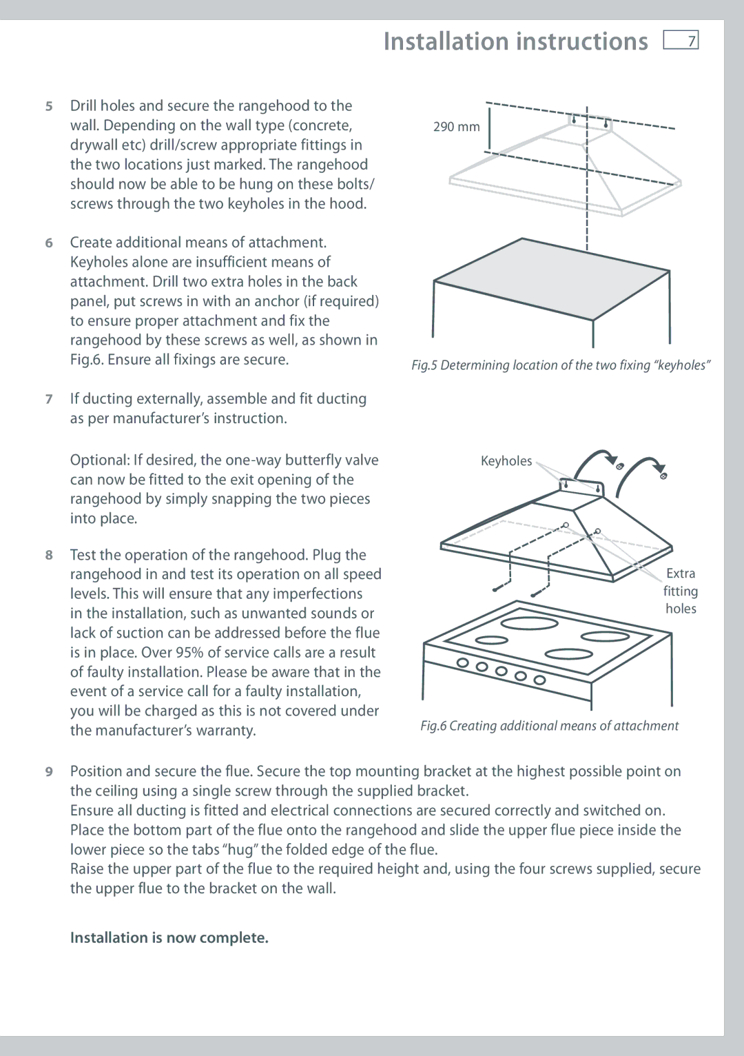 Fisher & Paykel HC90PCHTX1, HC60PCHTX1 installation instructions Installation instructions, Installation is now complete 