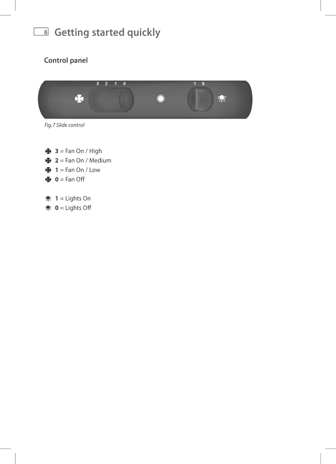 Fisher & Paykel HC90PCIX2, HC60PCIX2 installation instructions Getting started quickly, Control panel 