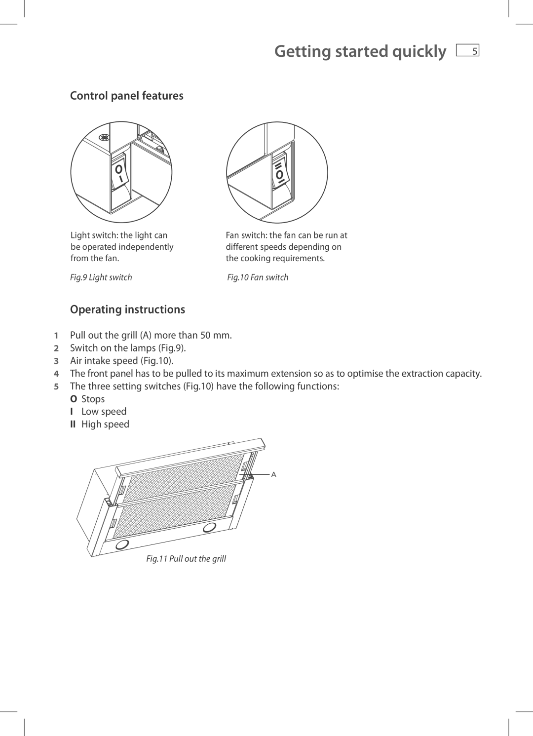 Fisher & Paykel HS60CSX3, HS60CSRX3, HS90CIWX3 Getting started quickly, Control panel features, Operating instructions 