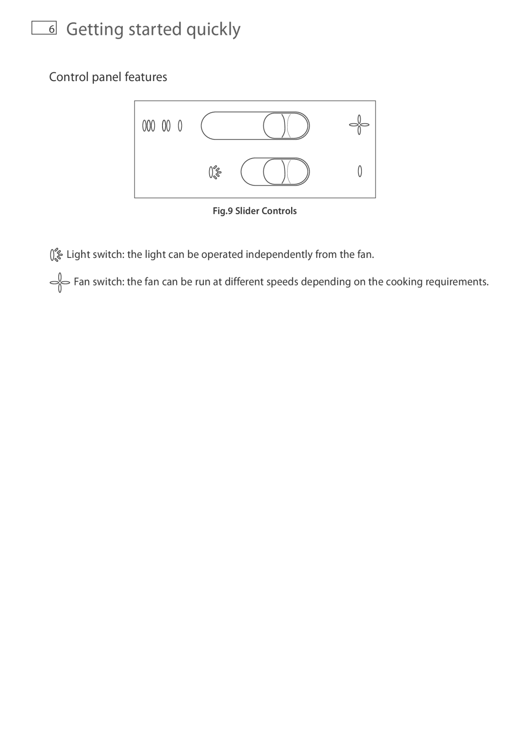 Fisher & Paykel HS60CSRW2, HS60CSX2, HS60CSW2, HS60CSRX2, HS60CIW2, HS60CIX2 Getting started quickly, Control panel features 