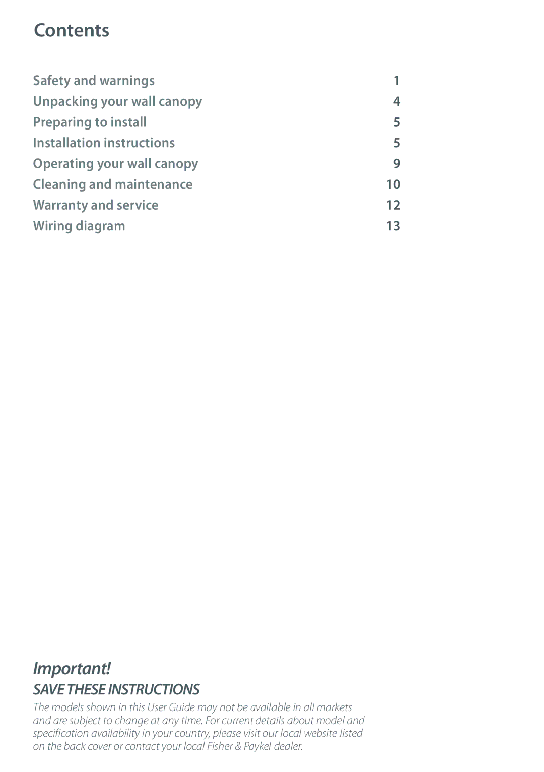 Fisher & Paykel HT90DBX1 installation instructions Contents 