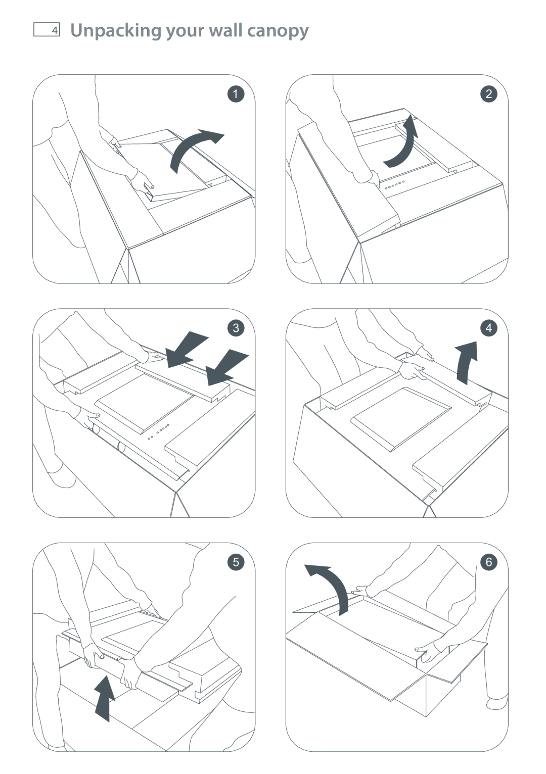 Fisher & Paykel HT90DBX1 installation instructions Unpacking your wall canopy 