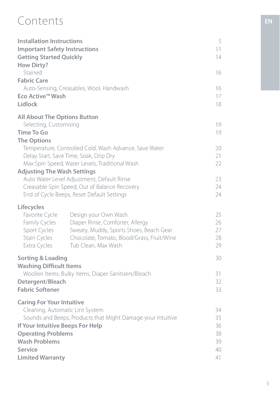 Fisher & Paykel IWL12 installation instructions Contents 