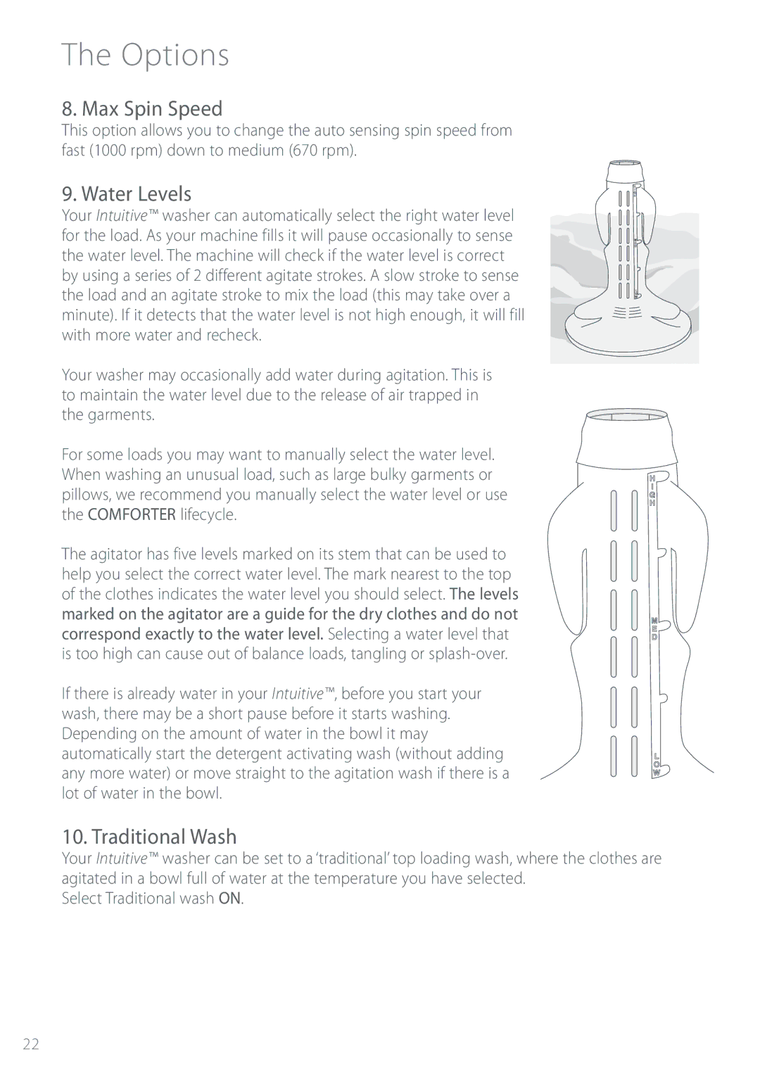 Fisher & Paykel IWL16 manual .BY4QJO4QFFE, 8BUFS-FWFMT, 5SBEJUJPOBM8BTI, XjuiNpsfXbufsBoeSfdifdl 