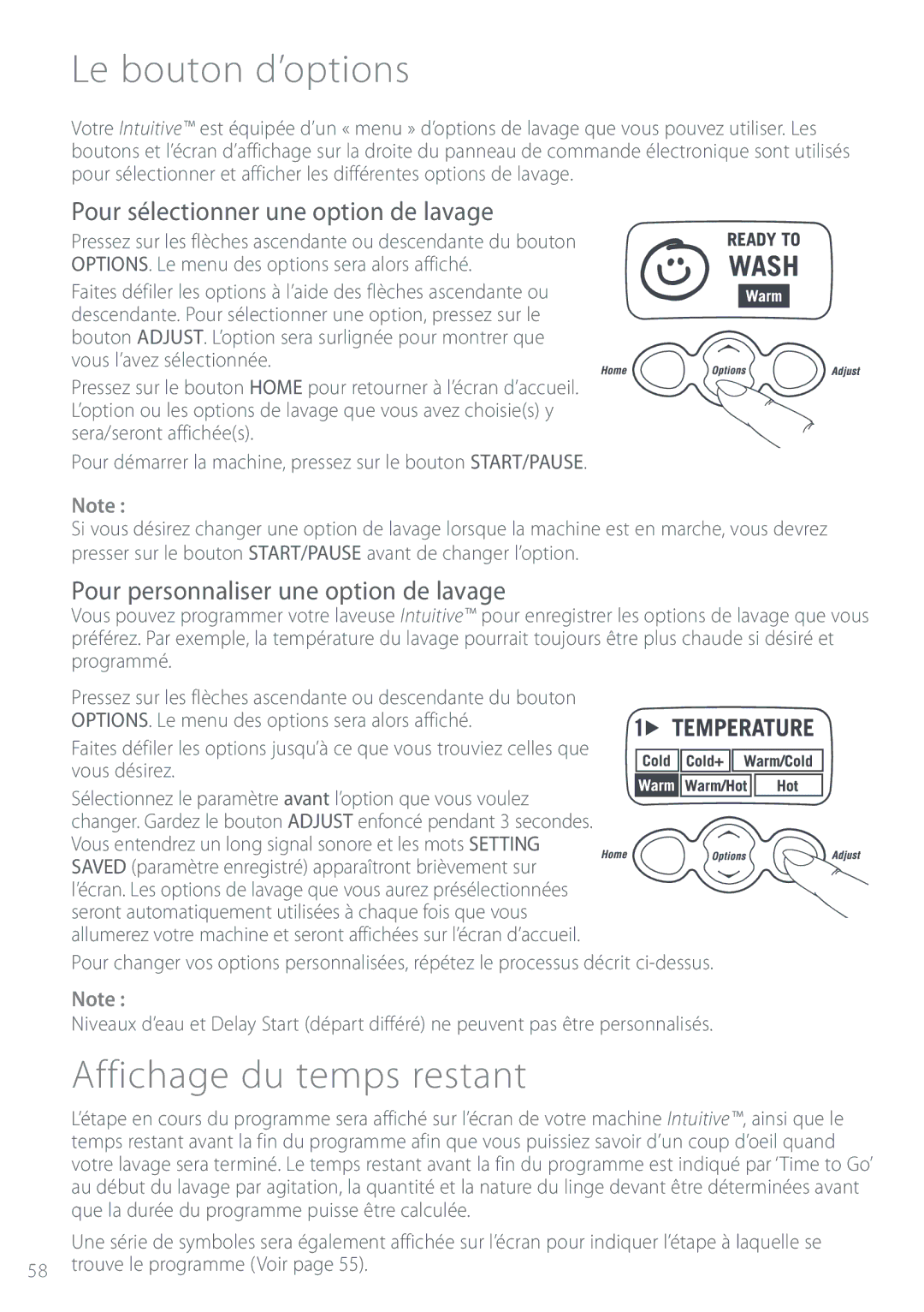 Fisher & Paykel IWL16 manual CpvupoEPqujpot, GgjdibhfEvUfnqtSftubou, 1PVSTÏMFDUJPOOFSVOFPQUJPOEFMBWBHF, Puf 