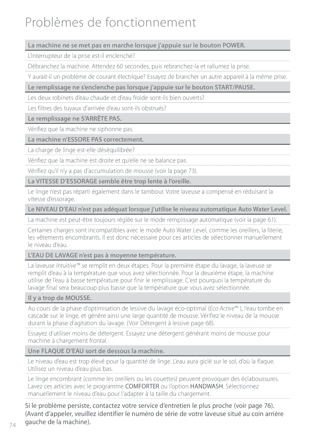 Fisher & Paykel IWL16 manual 1SPCMÒNFTEFGPODUJPOOFNFOU,  HbvdifEfMbNbdijof , SFNQMJTTBHFOF433³5&14 