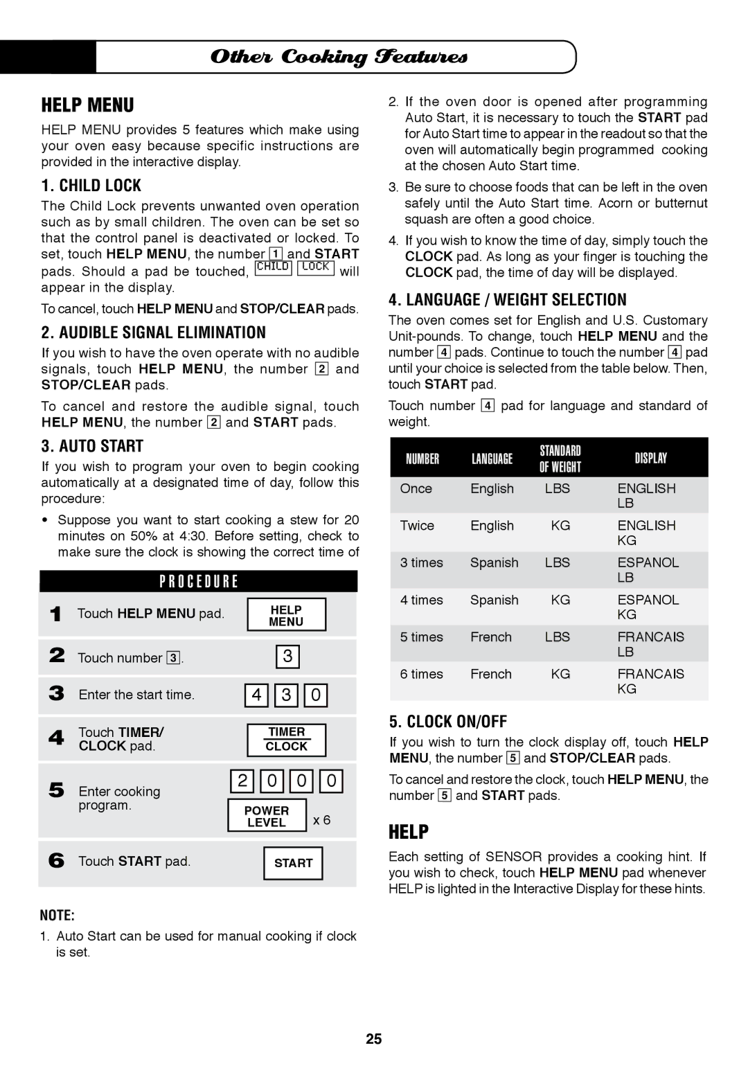 Fisher & Paykel MO-24SS installation instructions Help Menu 